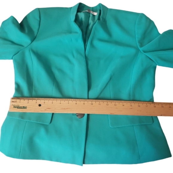 KASPER Green Single Button Blazer Jacket Made In Vietnam Women's Size 10 - Picture 13 of 15